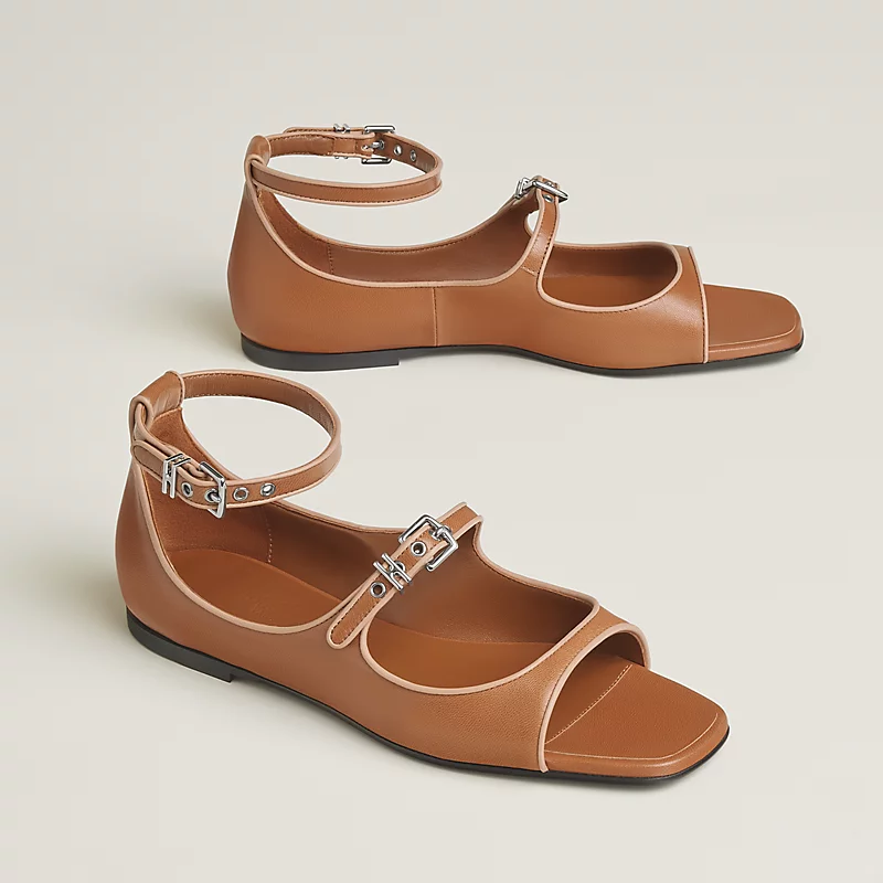 Kristen sandal marron alezan/beige perlino