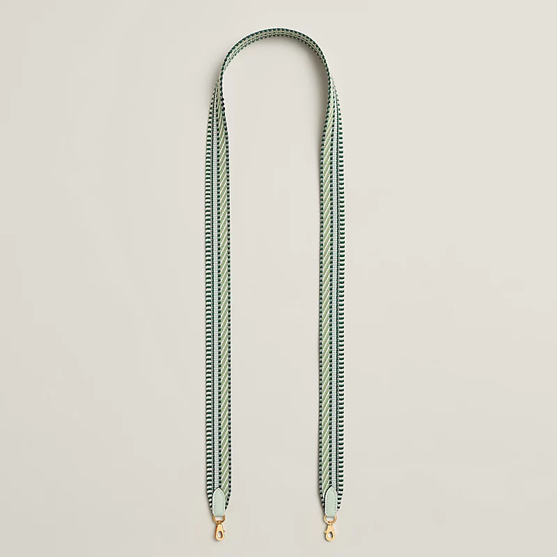 Sangle Cavale 25 mm bag strap gris pâle/vert moyen/peppermint