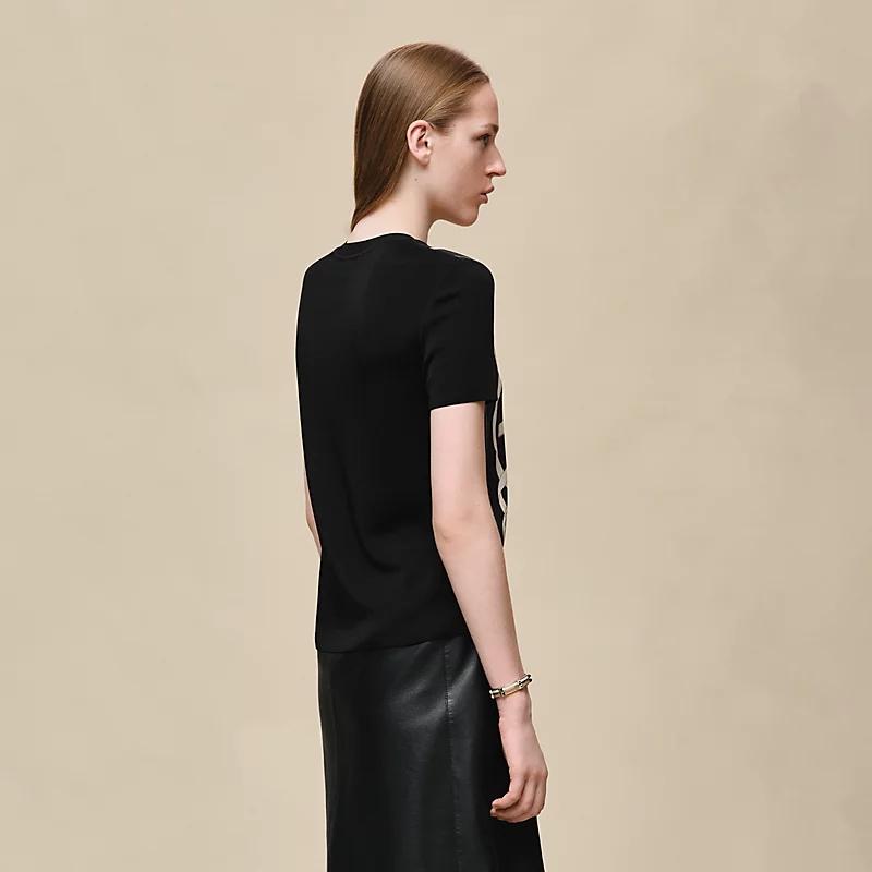 "Ferronnerie Remix" short-sleeve twillaine sweater noir 3 "Ferronnerie Remix" short-sleeve twillaine sweater noir