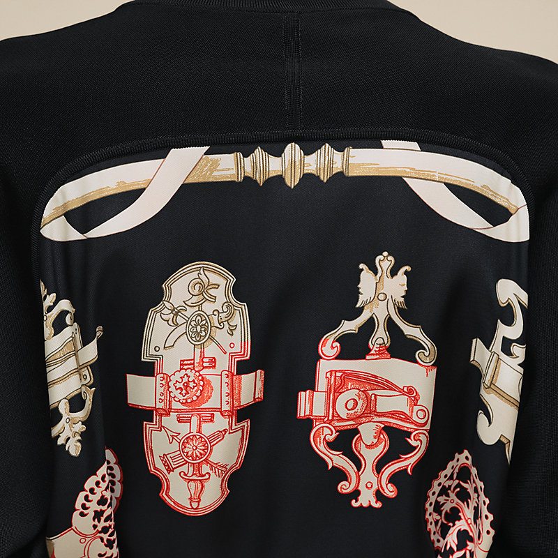 "Ferronnerie Remix" long-sleeve twillaine cardigan noir