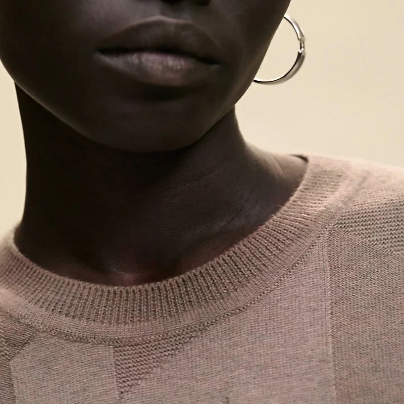 "H" short-sleeve sweater gris/Ã©toupe