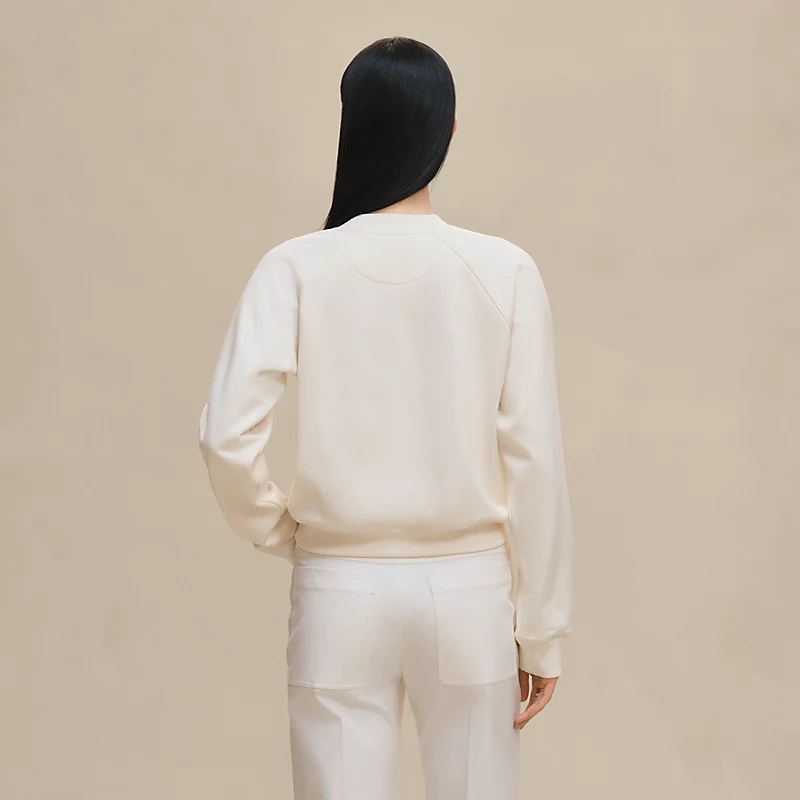 "Della Cavalleria" raglan sleeve embroidered sweatshirt blanc cassÃ©
