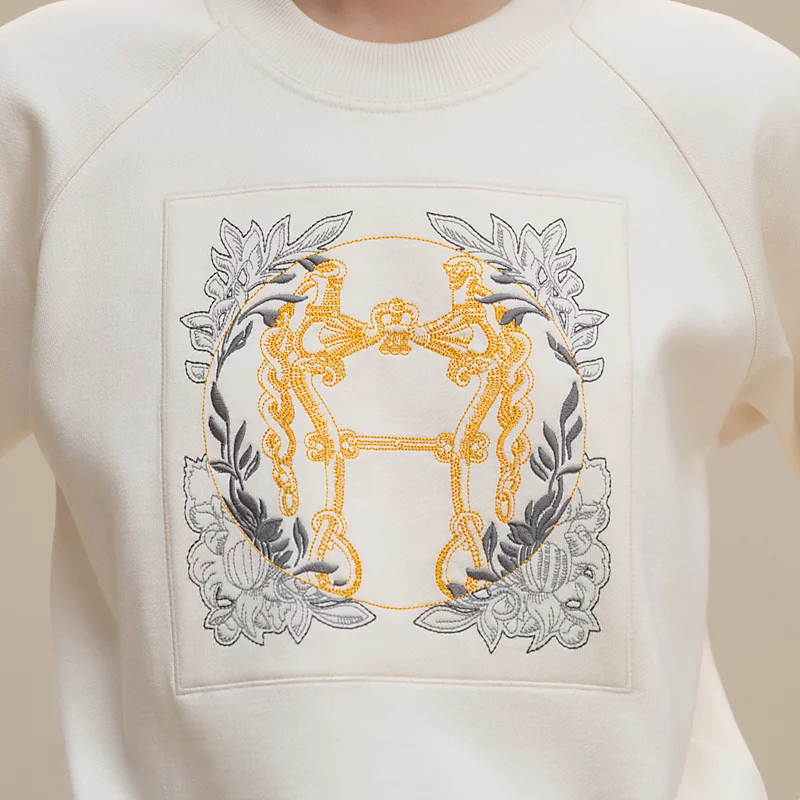 "Della Cavalleria" raglan sleeve embroidered sweatshirt blanc cassÃ©