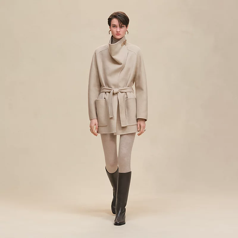 Cashmere coat beige naturel