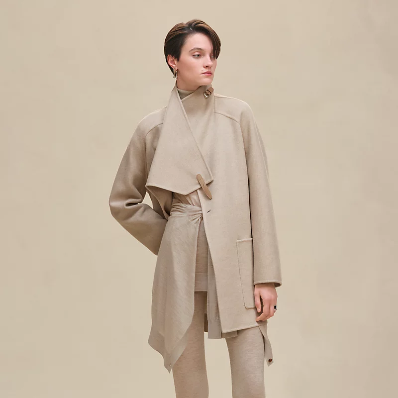 Cashmere coat beige naturel