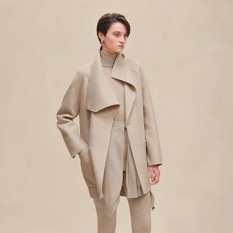Cashmere coat beige naturel