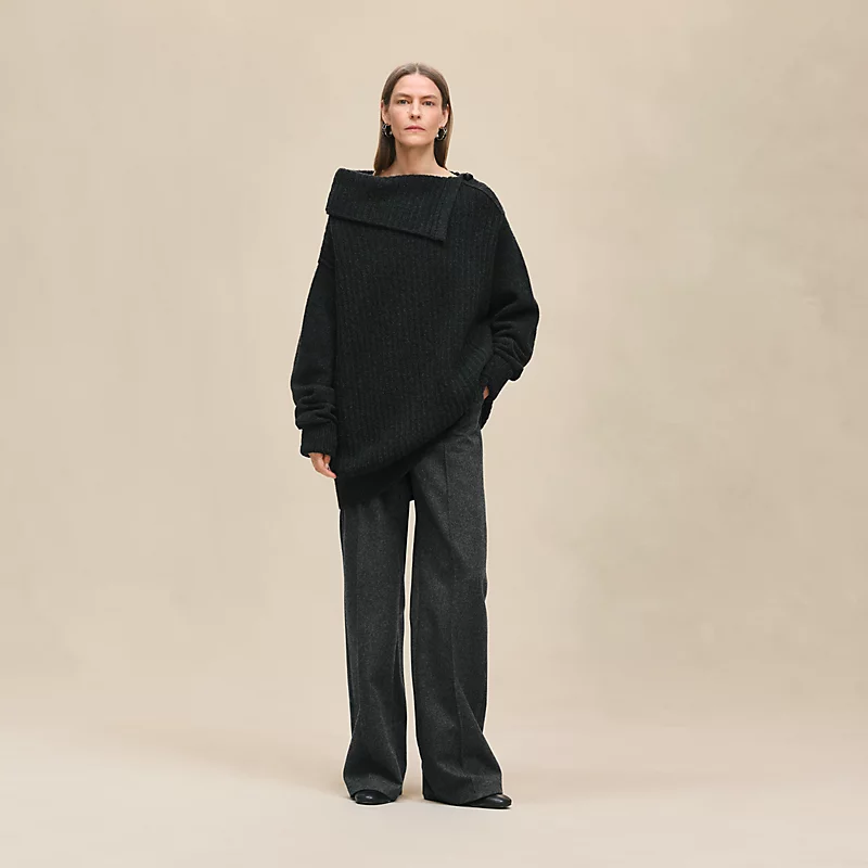 Long-sleeve tunic dress gris volcanique