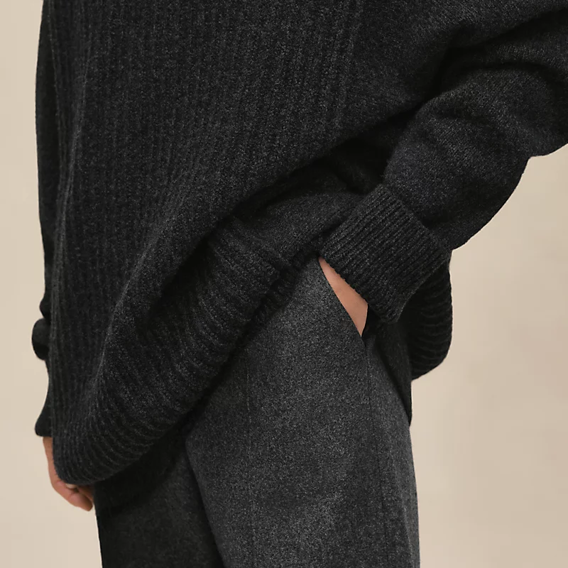 Long-sleeve tunic dress gris volcanique