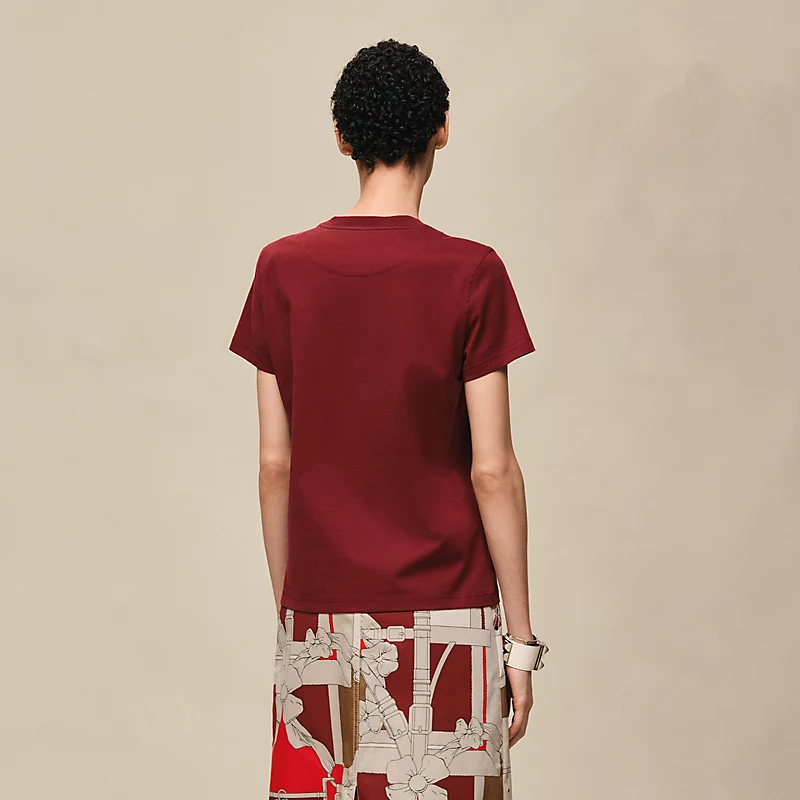 Embroidered pocket t-shirt rouge carmin 3 Embroidered pocket t-shirt rouge carmin