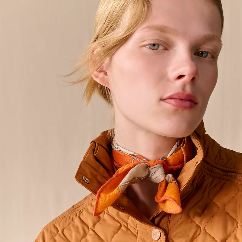 L'Instruction du Roy Bayadere scarf 45 naturel/orange/gris