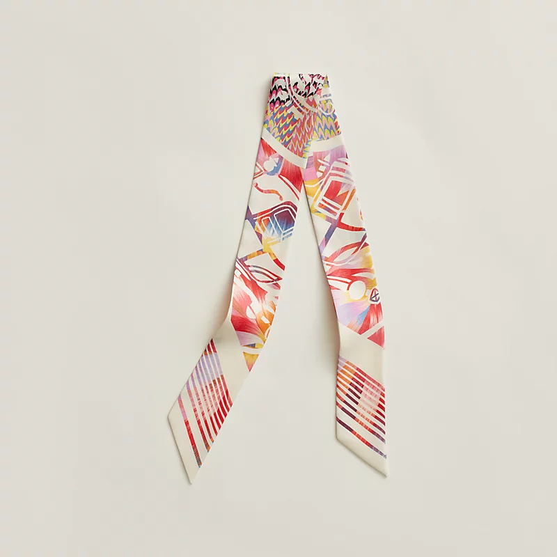 Ex-Libris Marble Silk Twilly rose/blanc/bleu