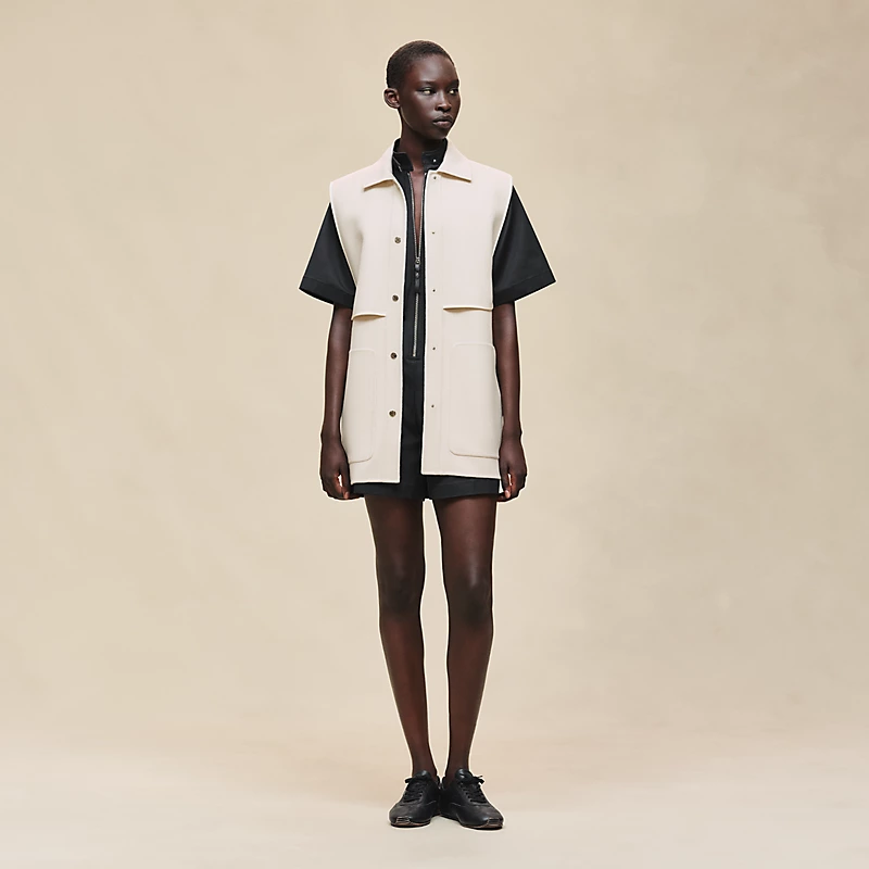 "Chaine d'Ancre" short vest blanc sable