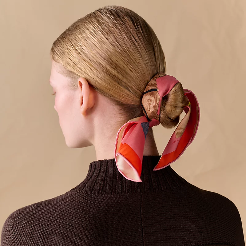 Les Bassets scarf 45 rose bonbon/vanille/vermillon