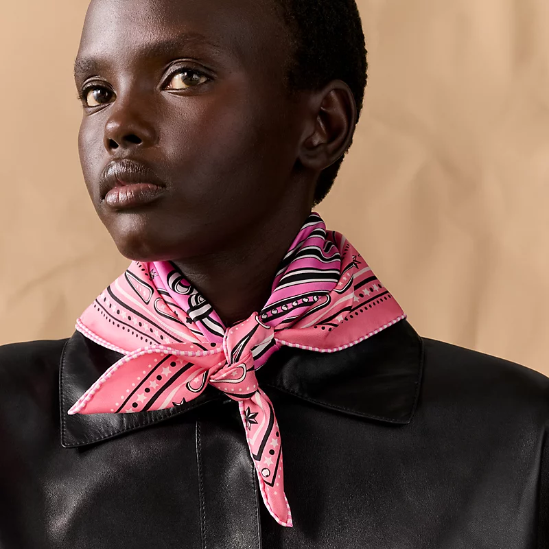 Grand Tralala bandana 55 rose bonbon/rose vif/noir