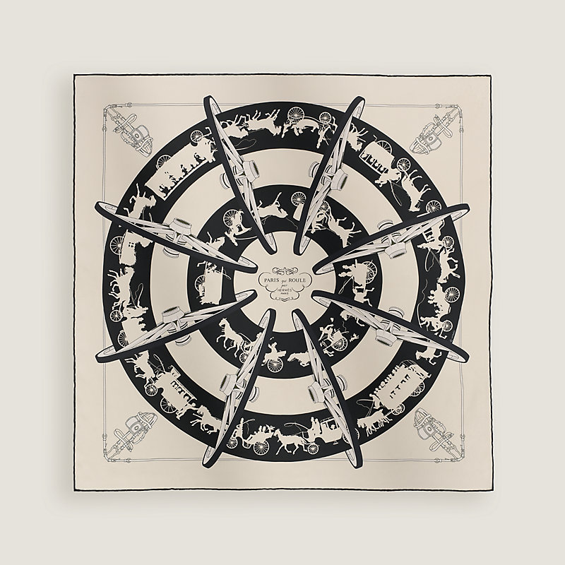 Paris Qui Roule scarf 70 crÃ¨me/noir/gris perle