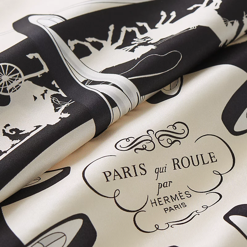 Paris Qui Roule scarf 70 crÃ¨me/noir/gris perle