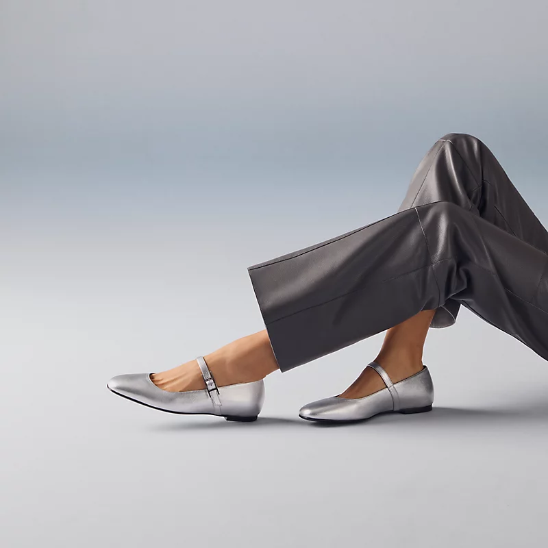 Jane ballet flat gris argentÃ©