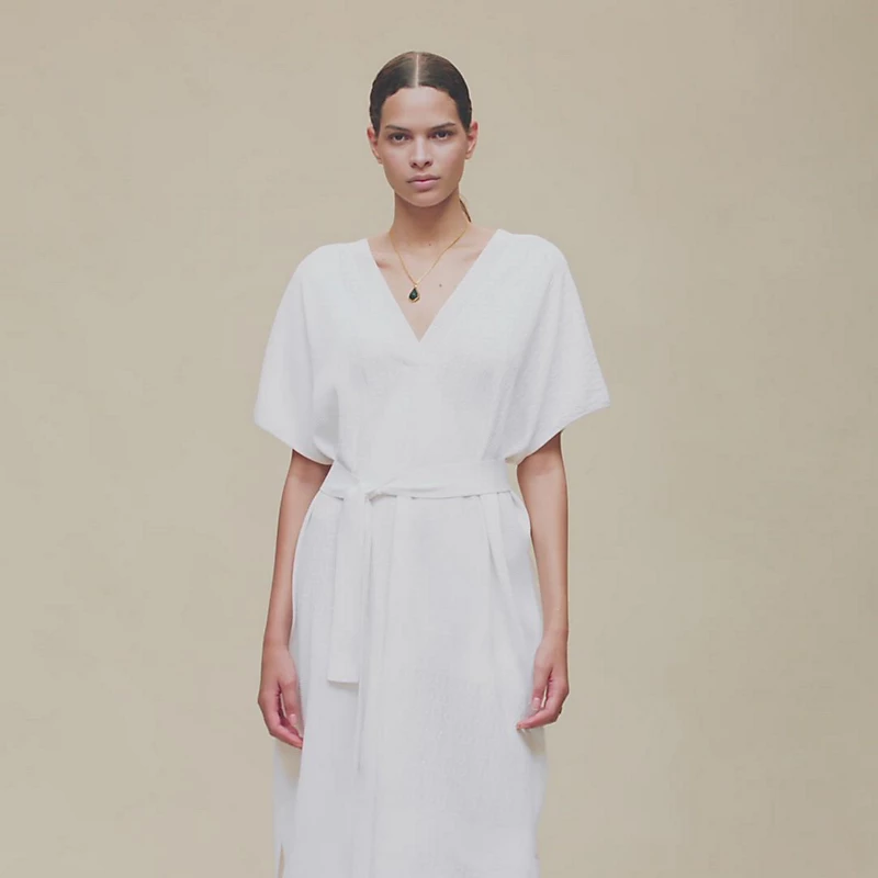 "Chaine d'Ancre" long caftan dress blanc cassÃ©