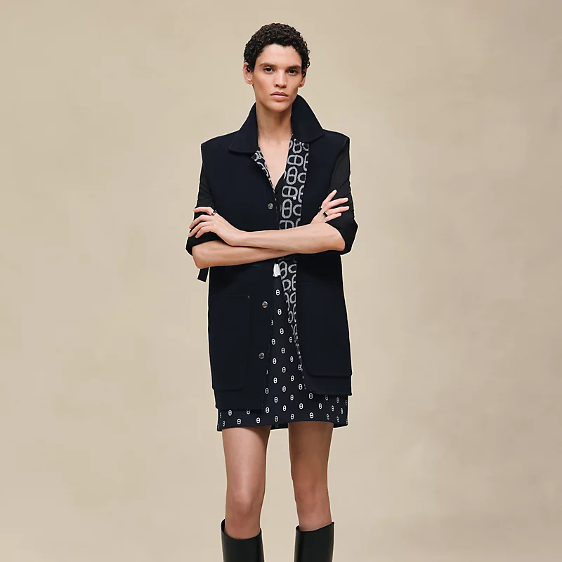 "Chaine d'Ancre" short vest bleu marine