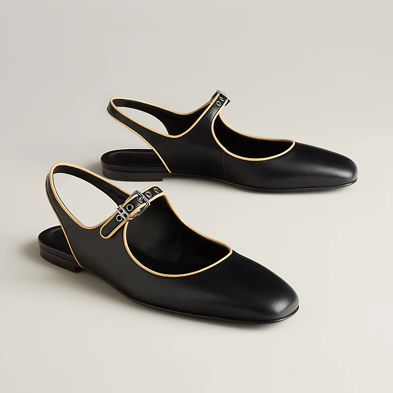 Kleo slingback noir/jaune Malawi