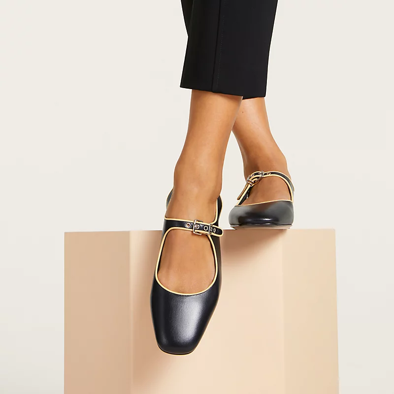 Kleo slingback noir/jaune Malawi