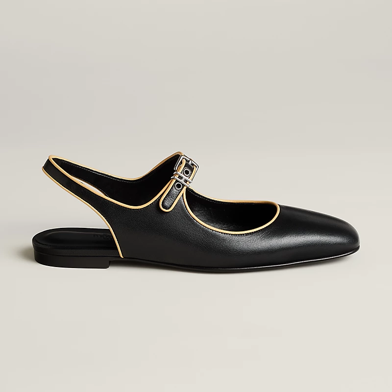 Kleo slingback noir/jaune Malawi