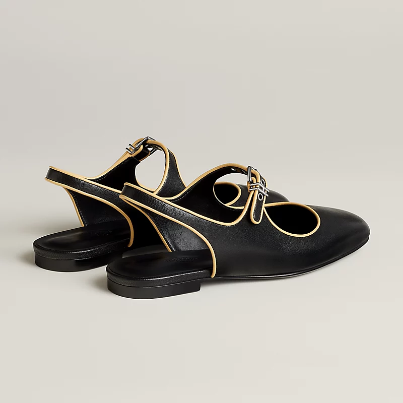 Kleo slingback noir/jaune Malawi