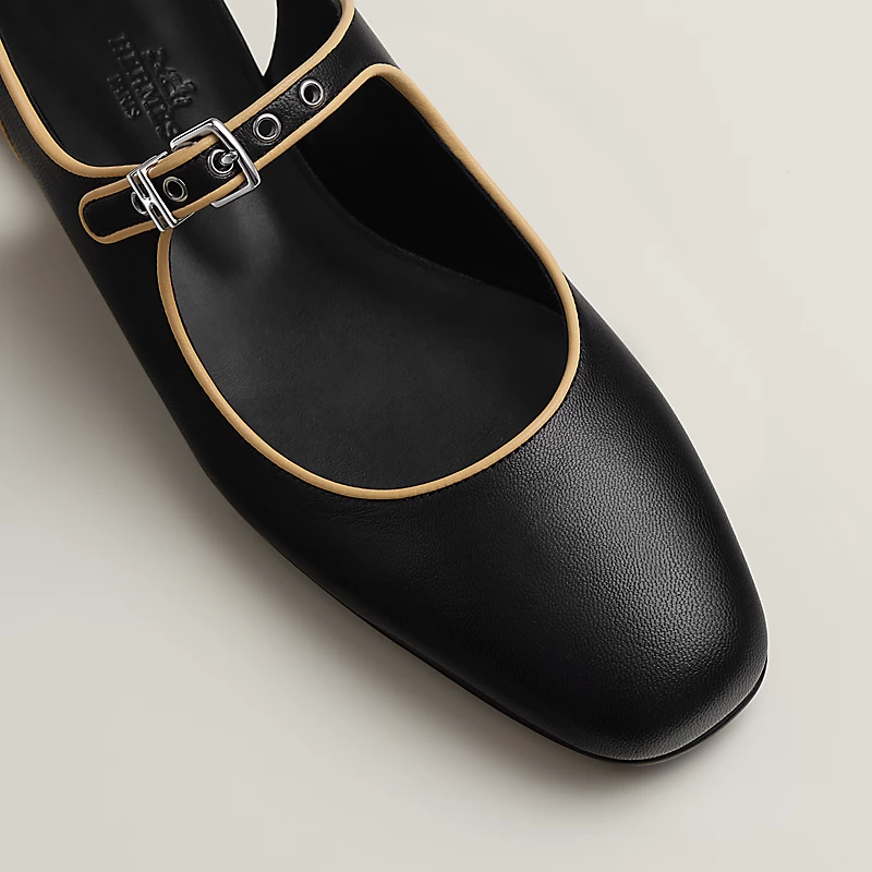 Kleo slingback noir/jaune Malawi