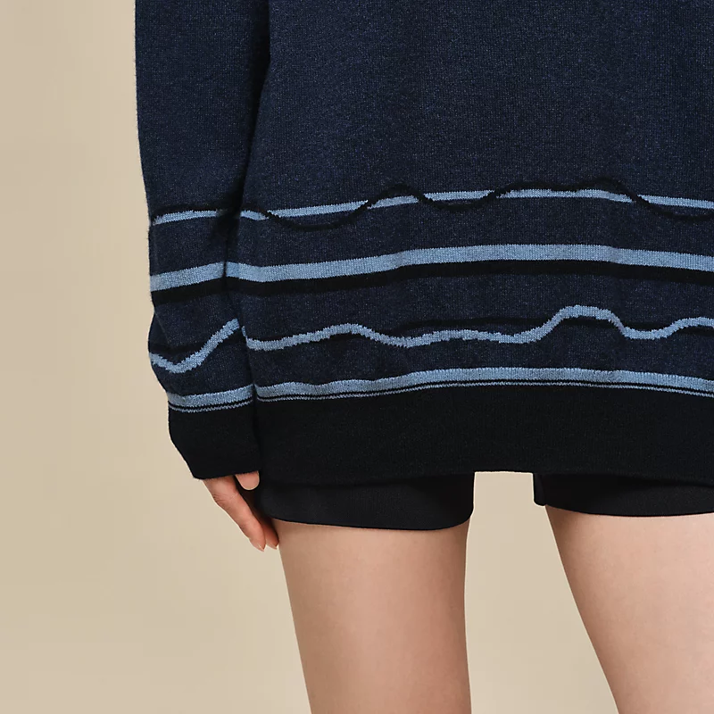 "Ex-Libris" long-sleeve tunic sweater bleu lagune 5 "Ex-Libris" long-sleeve tunic sweater bleu lagune