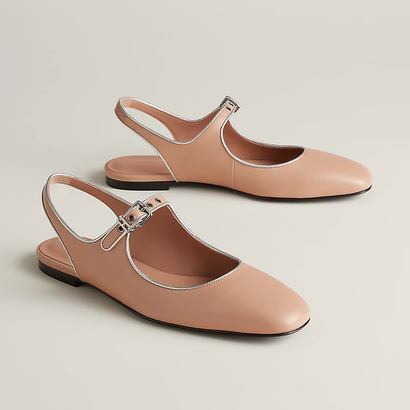 Kleo slingback beige perlino/gris argenté
