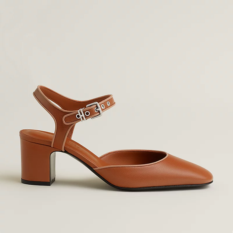 Kamilla 60 pump marron alezan/beige perlino 3 Kamilla 60 pump marron alezan/beige perlino