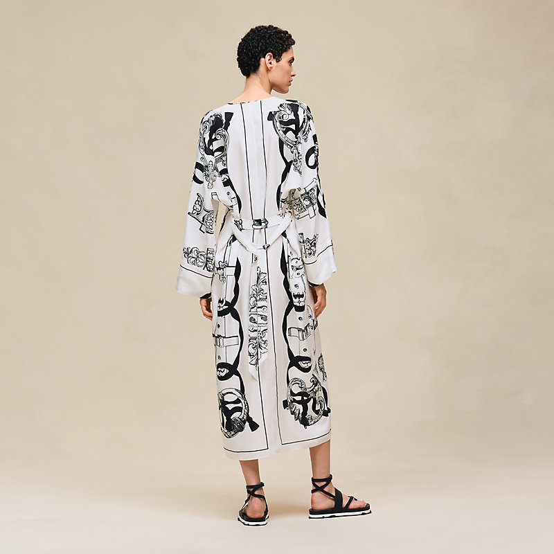"Ferronnerie Remix" caftan blanc nacre